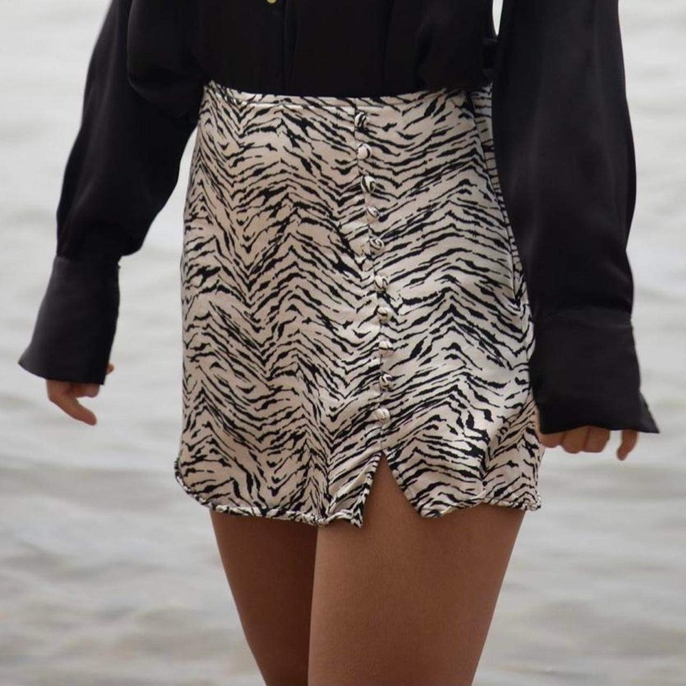 Zara Zebra Animal Print Mini Skort Going Out High Waist Y2K McBling XL